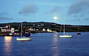 Moon setting at Portmagee Harbour, Co. Kerry, Ireland
